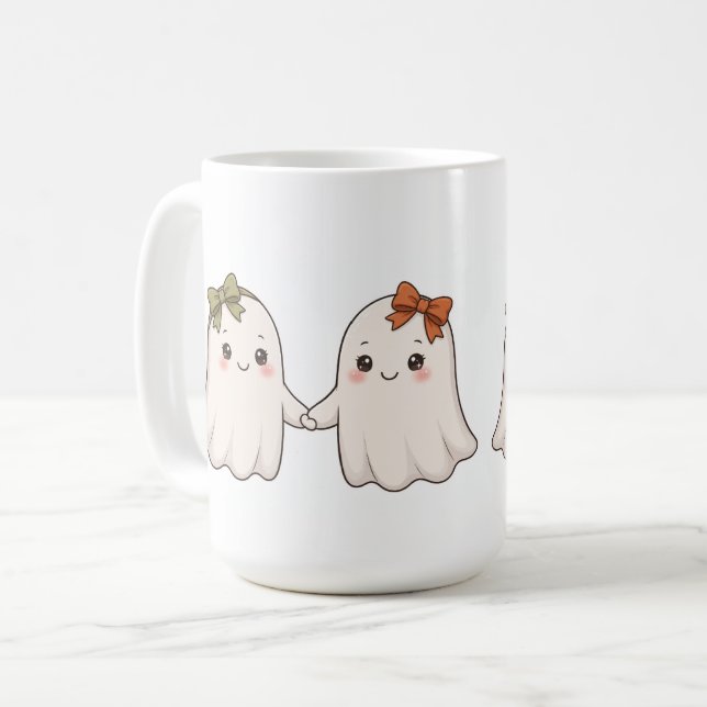 Zwei Gruselige Kaffeetasse (Vorderseite Links)