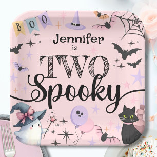 ZWEI Gruseliges Mädchen Süßer Geist Halloween 2. G Pappteller