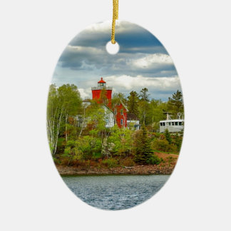 Zwei Hafen-Leuchtturm (Sommer) Keramikornament