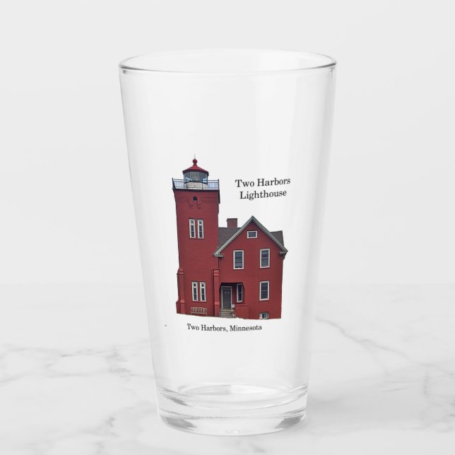 Zwei Häfen Leuchtturmglas Glas (Vorderseite)