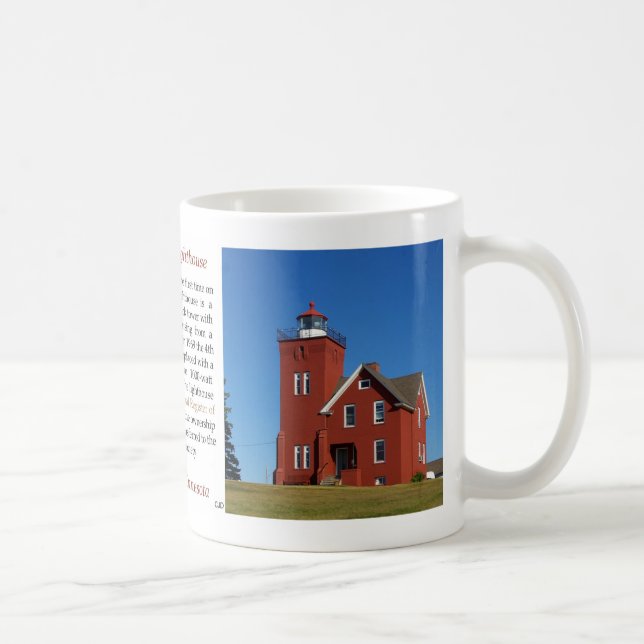 Zwei Häfen Lighthouse Geschichte Tasse (Rechts)