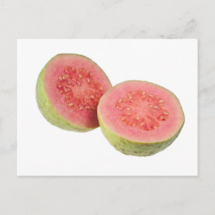 Zwei halbe rosa Guava Postkarte