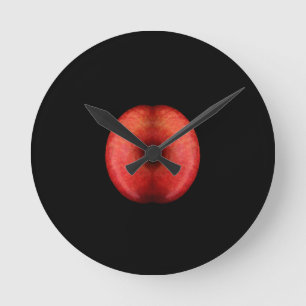 Zwei Hälfte des Red Apple Fine Art Fotografen Runde Wanduhr