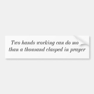 Zwei Handdas arbeiten kann mehr tun Autoaufkleber