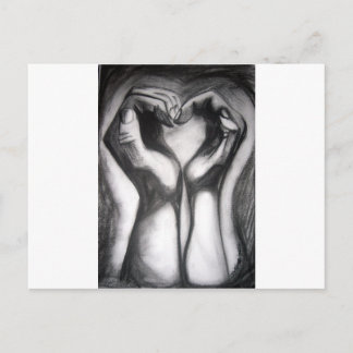 zwei Hände - ein Herz Postkarte