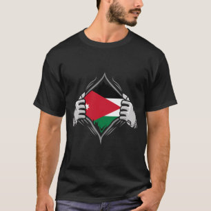 Zwei Hände Ripping Flag of Jordan T-Shirt