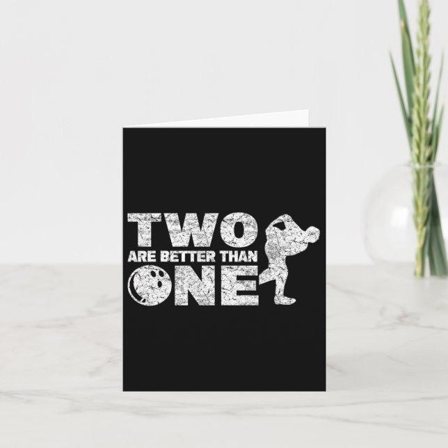 Zwei handhabte Bowler Funny Bowling Karte (Vorderseite)