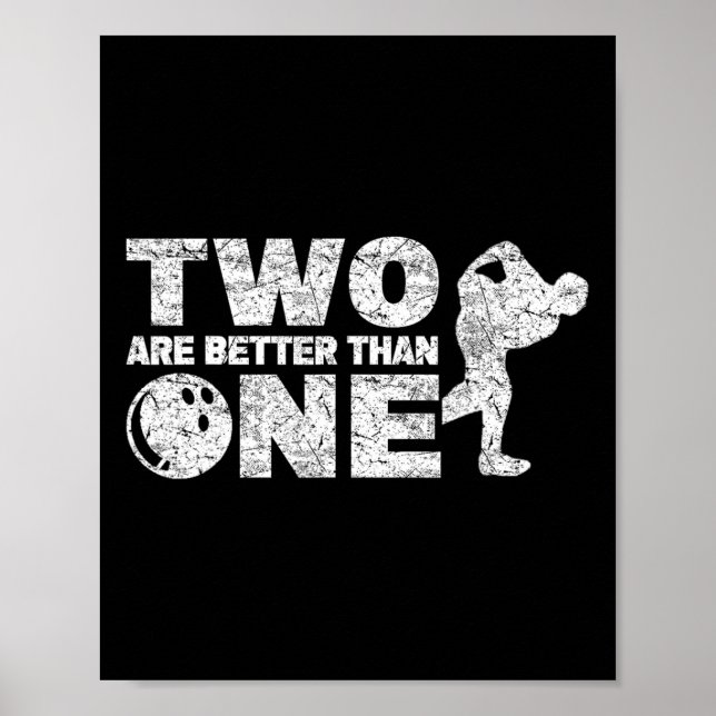 Zwei handhabte Bowler Funny Bowling Poster (Vorne)