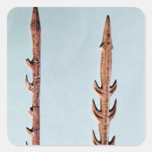 Zwei Harpunen, Oberpaläolithikum Quadratischer Aufkleber