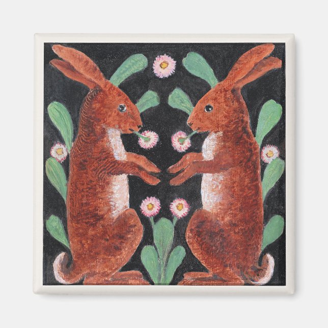 Zwei Hasen von William Bell Scott Magnet (Vorne)