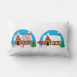 Zwei Häuser, eines dekoriert, eins mit Ditto-Zeich Lendenkissen