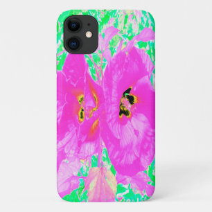 Zwei heiße Pink Pum Crazy Hibiskus in Lime Green Case-Mate iPhone Hülle