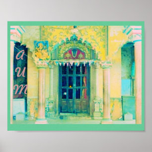 Zwei heraus verzweigend "saraswati Tempel" Plakat