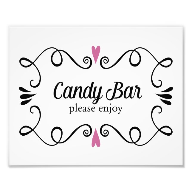Zwei Herz Candy Bar Buffet Hochzeitszeichen Fotodruck (Vorne)