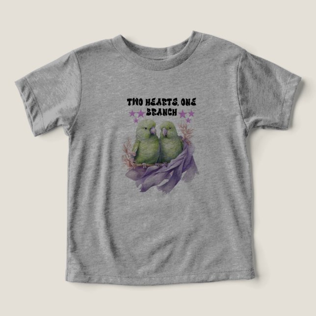 Zwei+Herz+Eins+Zweig+Kleinkind+T-Shirt (Design Vorderseite)