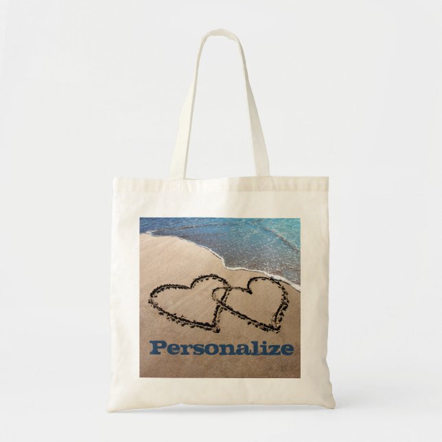 Zwei Herz in der Sand Tote Tasche (Vorne)