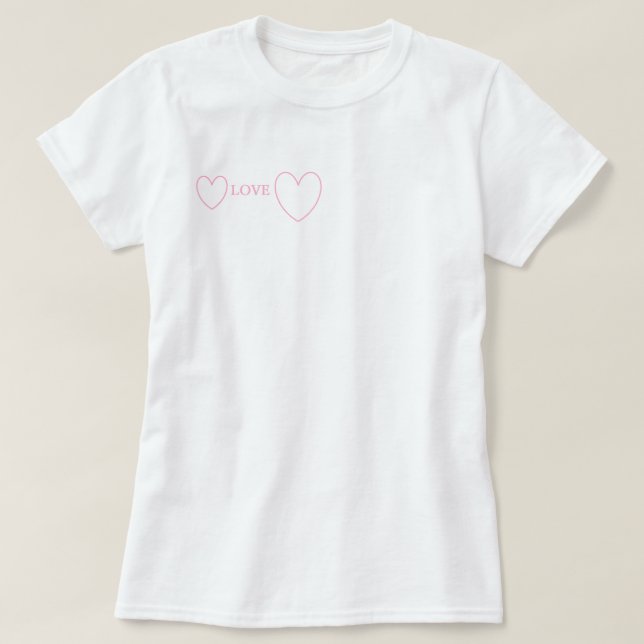 Zwei Herz-Liebe T-Shirt (Design vorne)