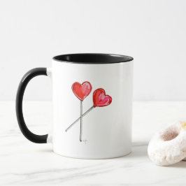 Zwei Herz Lollies Tasse