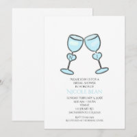 Zwei Herz Weingläser Bridal Dusche Einladungen