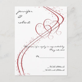 Zwei Herzen als eine Antwortkarte Einladungspostkarte