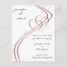 Zwei Herzen als eine Save the Date Karte