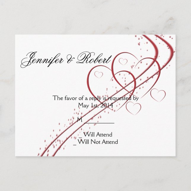 Zwei Herzen als eine UAWG Einladungspostkarte (Vorderseite)