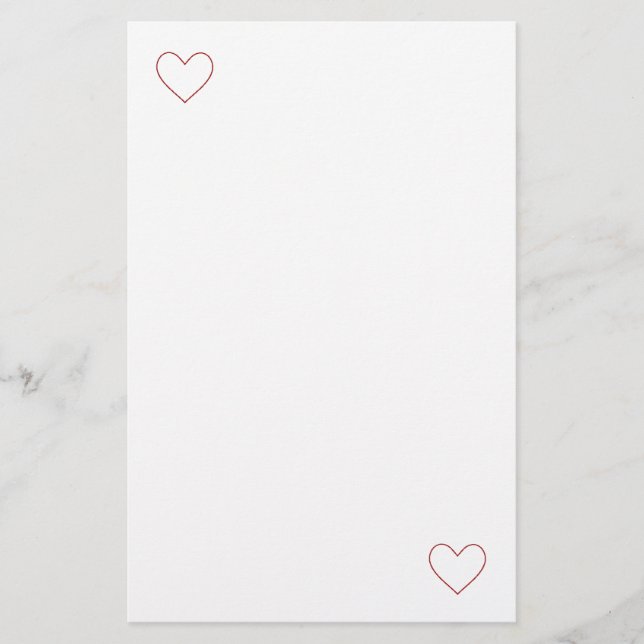 Zwei Herzen Briefpapier (Vorderseite)