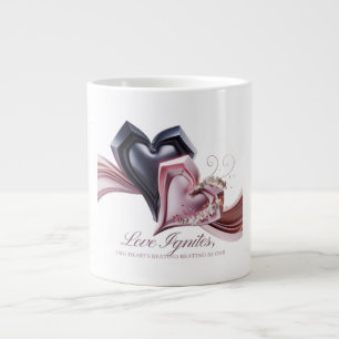 Zwei Herzen Couple-Tasse Jumbo-Tasse
