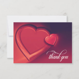 Zwei Herzen danken Ihnen zu kardieren (Version 1) Dankeskarte