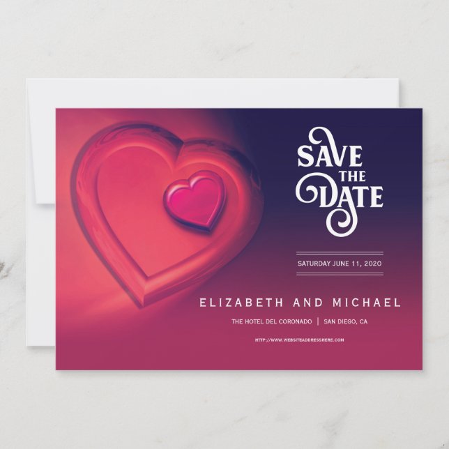 Zwei Herzen, die als eine schlagen (Version 2) Save The Date (Vorderseite)