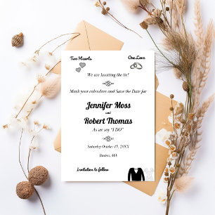 Zwei Herzen, eine Liebe, die Krawatte Save the Dat Date