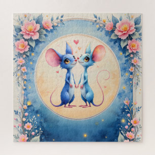 Zwei Herzen, eine Liebe – Hochzeitsmäuse. Puzzle