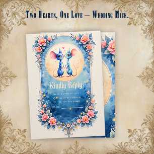 Zwei Herzen, eine Liebe – Hochzeitsmäuse. RSVP Karte