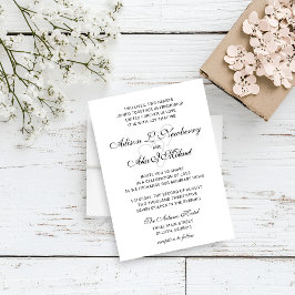 Zwei Herzen Elegante Script Hochzeit Einladung
