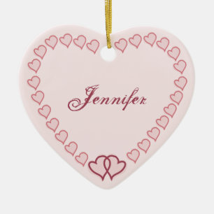 Zwei Herzen Entwinterung Keramik Ornament