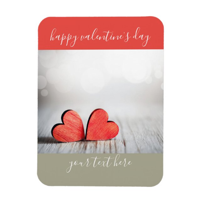 Zwei-Herzen-Farblock Valentinstag Magnet (Vertikal)