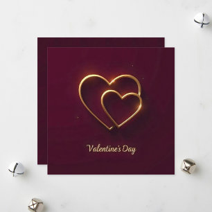 Zwei Herzen Flach Valentinstagskarte Feiertagskarte