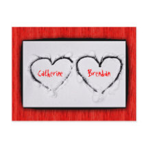 Zwei Herzen frisches weißes Schneerot Wellblech