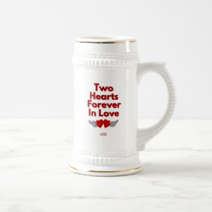 Zwei Herzen für immer in der Liebe Stein Tasse