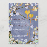 Zwei Herzen Hochzeit speichern das Datum Einladung