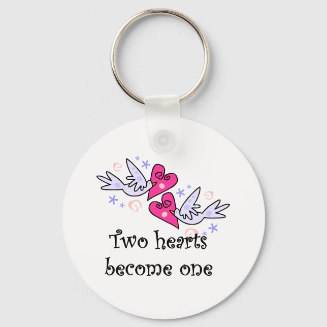 Zwei Herzen Hochzeitskleidung und Geschenke Schlüsselanhänger (Vorderseite)