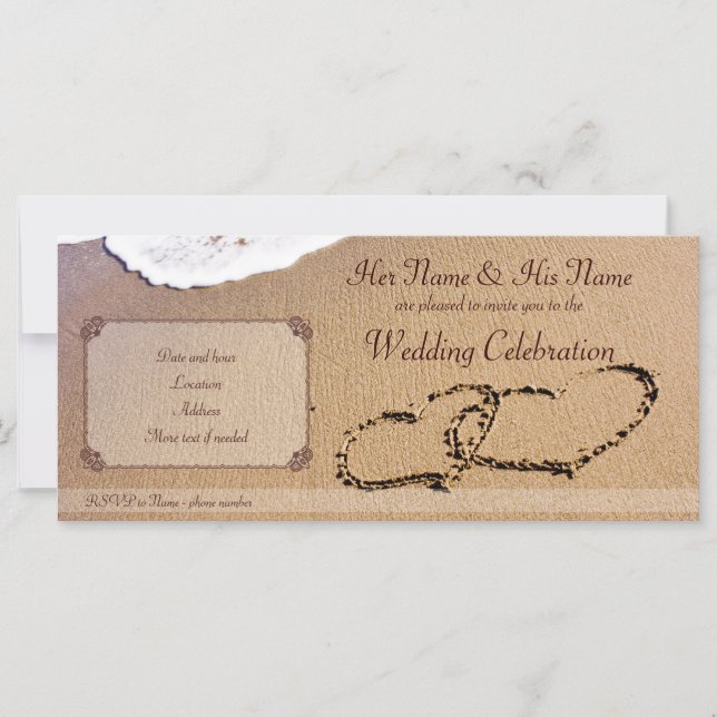 Zwei Herzen im Sand (Vorderseite)