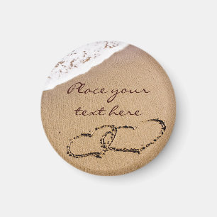 Zwei Herzen im Sand Magnet