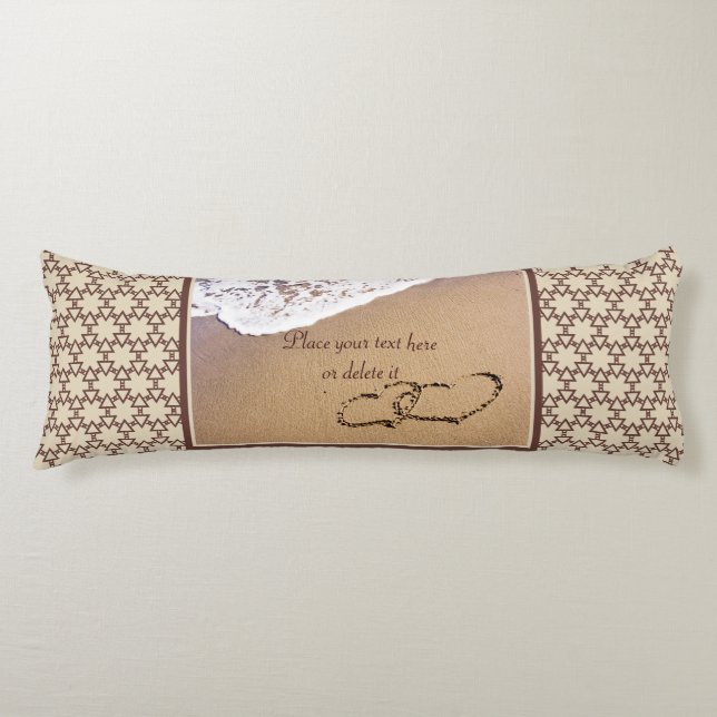 Zwei Herzen im Sandkissen Seitenschläferkissen (Vorderseite)