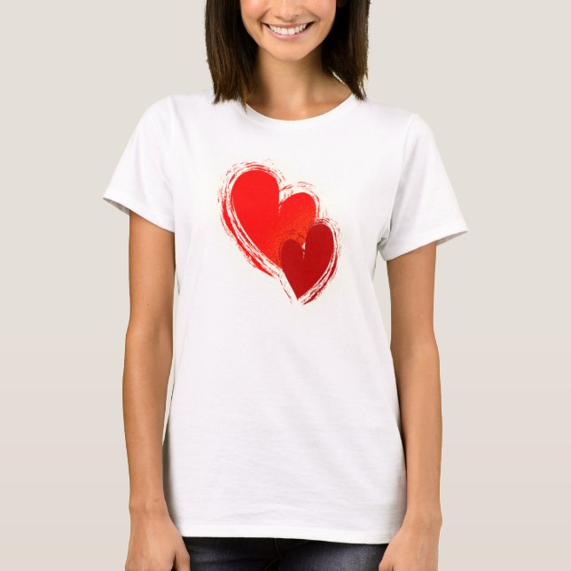 Zwei Herzen in der Liebe T-Shirt (Vorderseite)