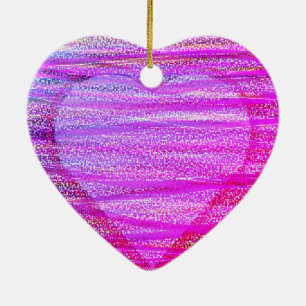 Zwei Herzen in einem an einem Valentinstag-Baum Keramik Ornament