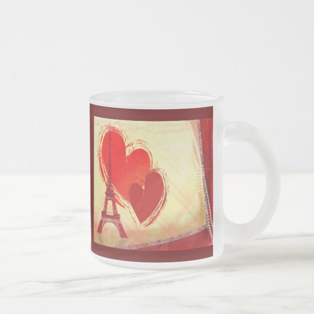 Zwei Herzen in Paris Mattglastasse (Rechts)