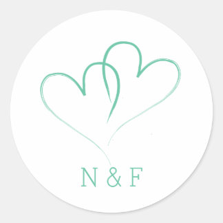 Zwei Herzen miteinander verflochten - Wedding Roun Runder Aufkleber