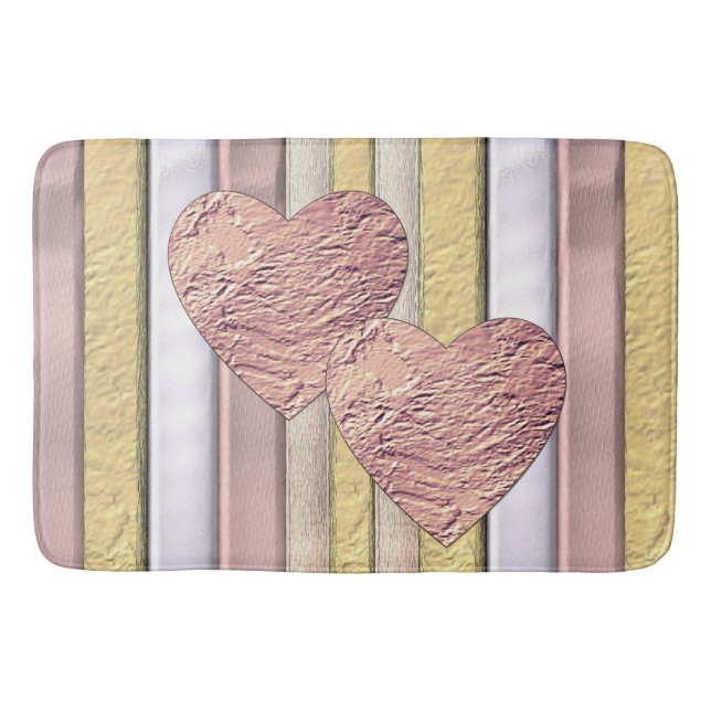 Zwei Herzen, Muster mit Glanz Badematte (Vorderseite)