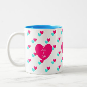 Zwei Herzen Muster Zweifarbige Tasse